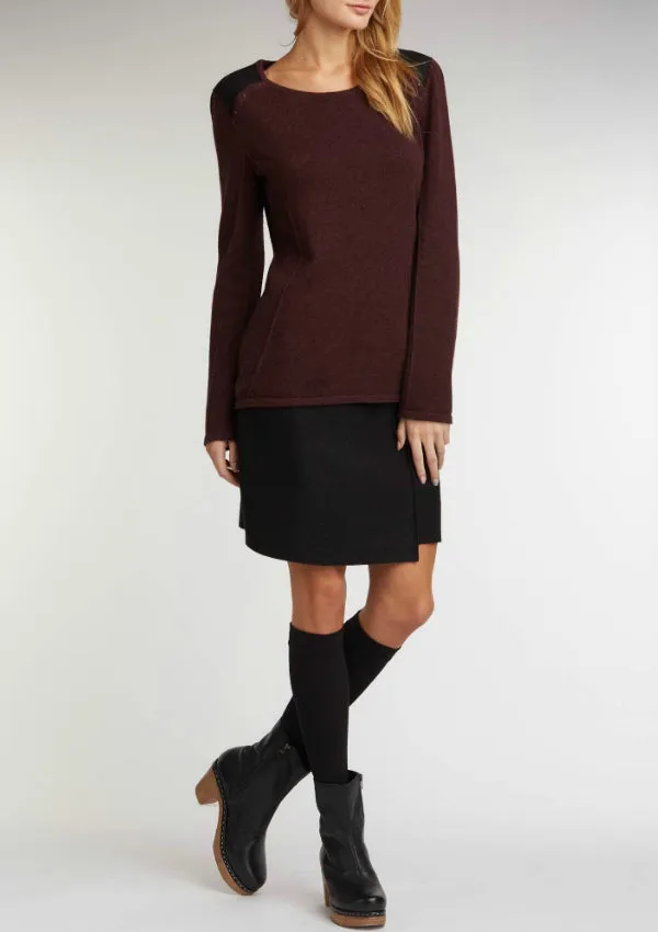 Indigenous Notch Hem Boiled Wool Skirt Final Sale
