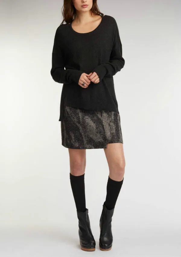 Indigenous Notch Hem Boiled Wool Skirt Final Sale