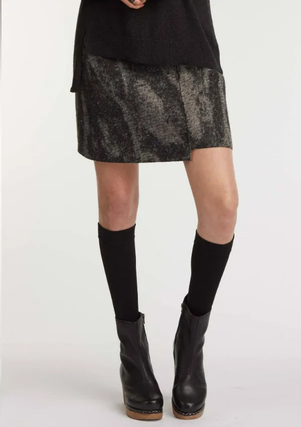 Indigenous Notch Hem Boiled Wool Skirt Final Sale