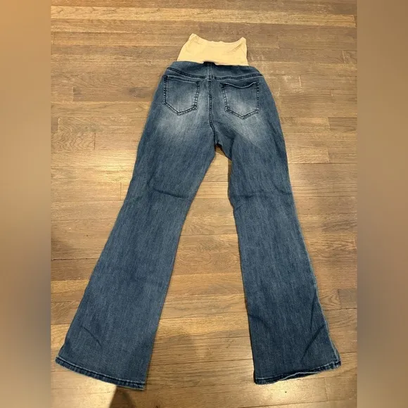 Indigo blue Women's Flared Maternity Blue Jeans size medium
