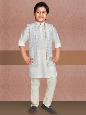 Innovative Bandi Jacket Adorned With Simple White Kurta Set