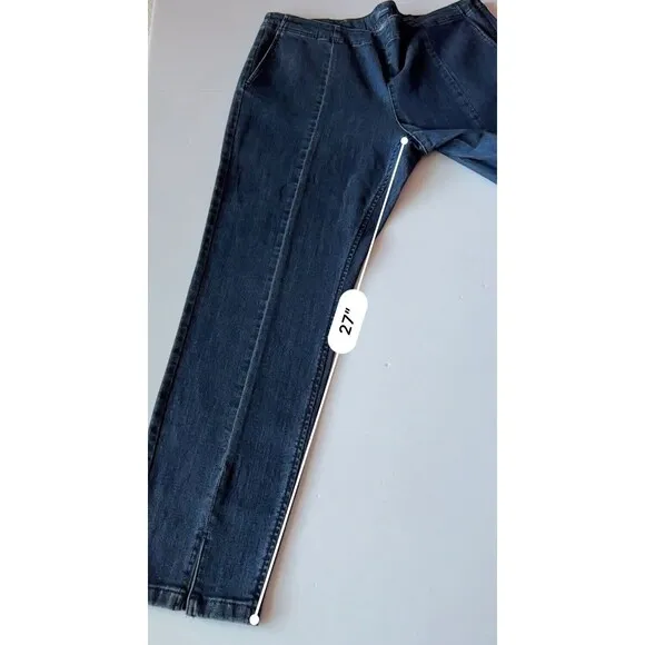 J. Jill Denim Brooklyn Authentic Fit Front Slit Ankle Jeans Size 14 NEW