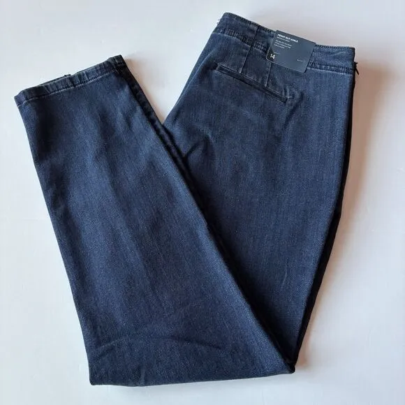J. Jill Denim Brooklyn Authentic Fit Front Slit Ankle Jeans Size 14 NEW