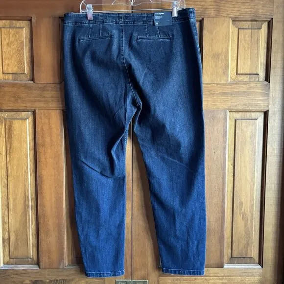 J. Jill Denim Brooklyn Authentic Fit Front Slit Ankle Jeans Size 14 NEW