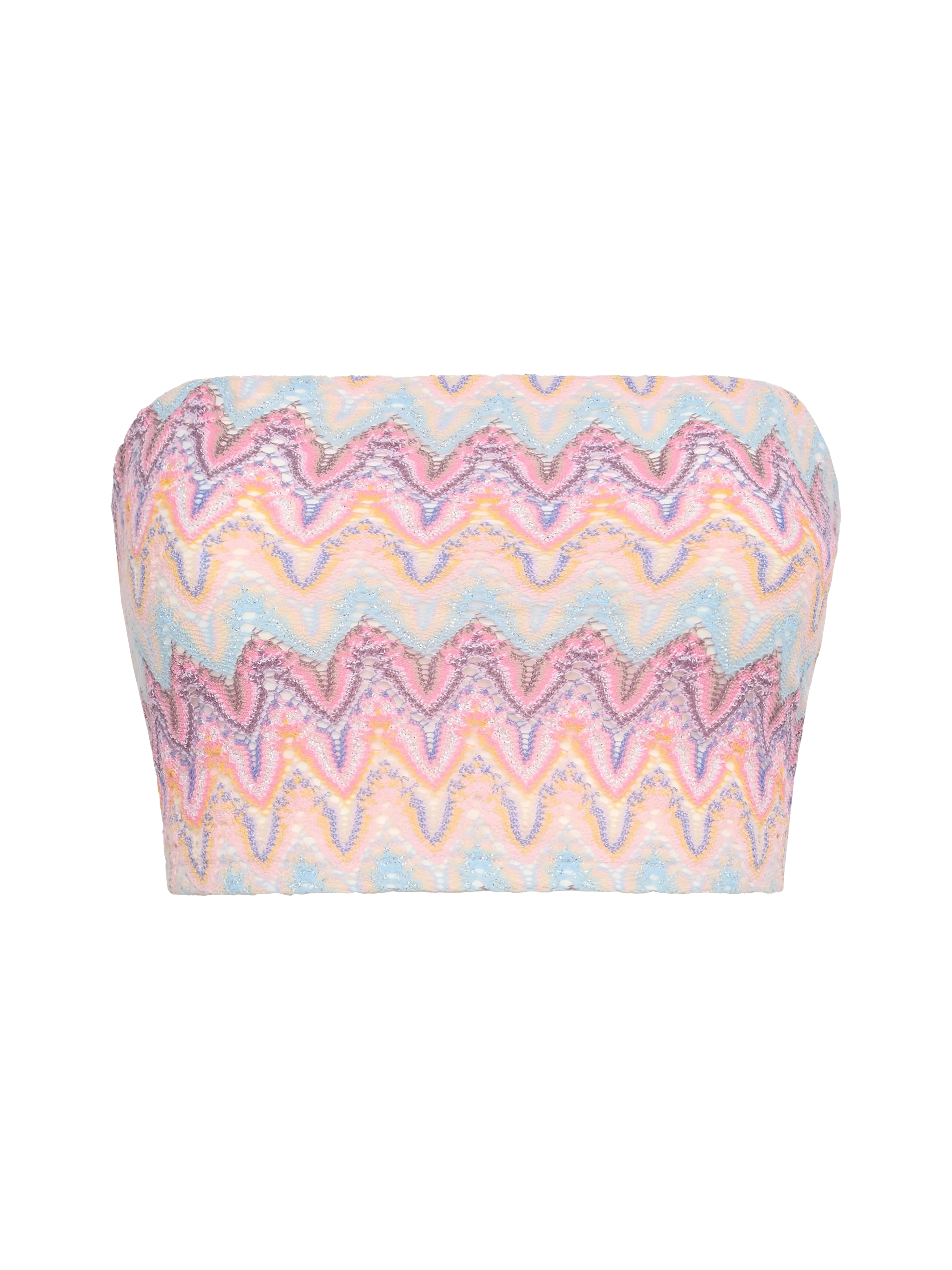 Jaclyn strapless bandeau top with chevron pattern