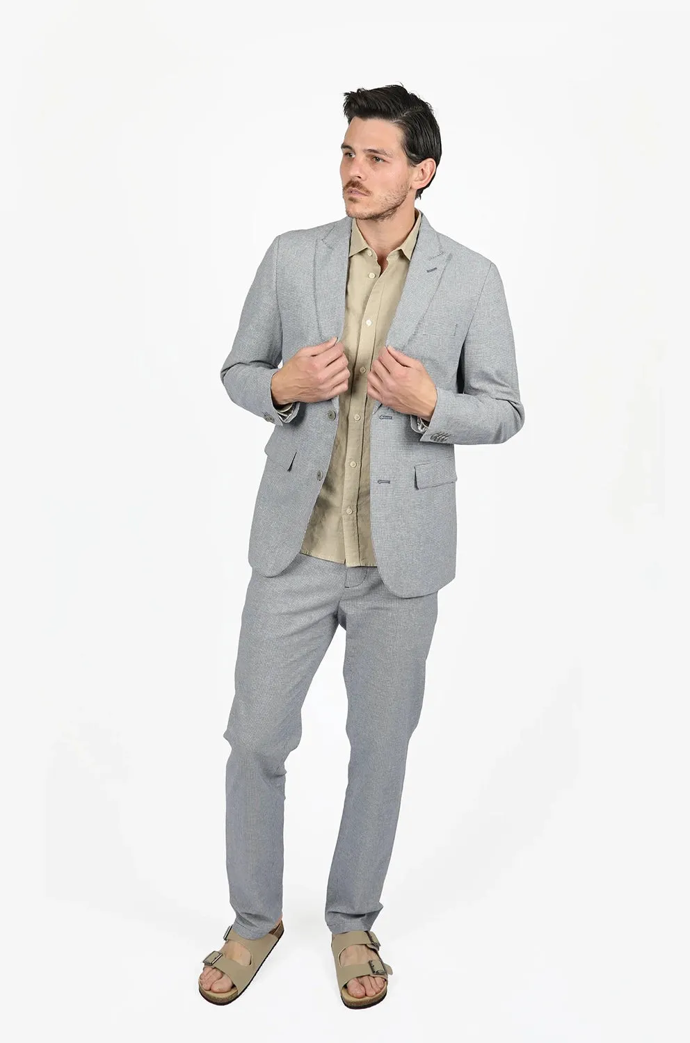 JAMES HARPER LINEN COTTON BLEND HOUNDSTOOTH BLAZER JHJ116
