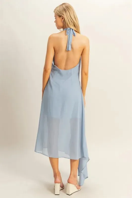 Joni Midi Dress - Dusty Blue