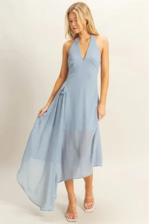 Joni Midi Dress - Dusty Blue
