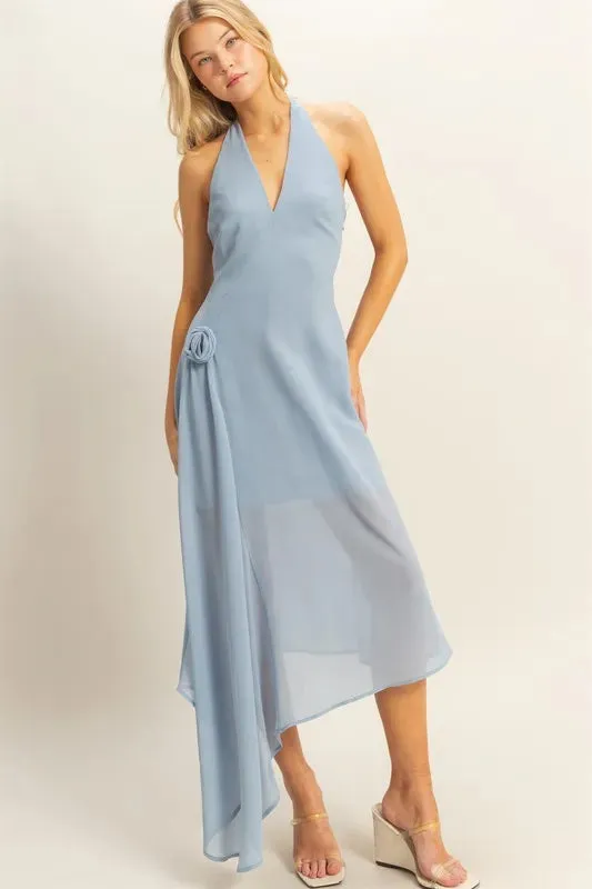 Joni Midi Dress - Dusty Blue