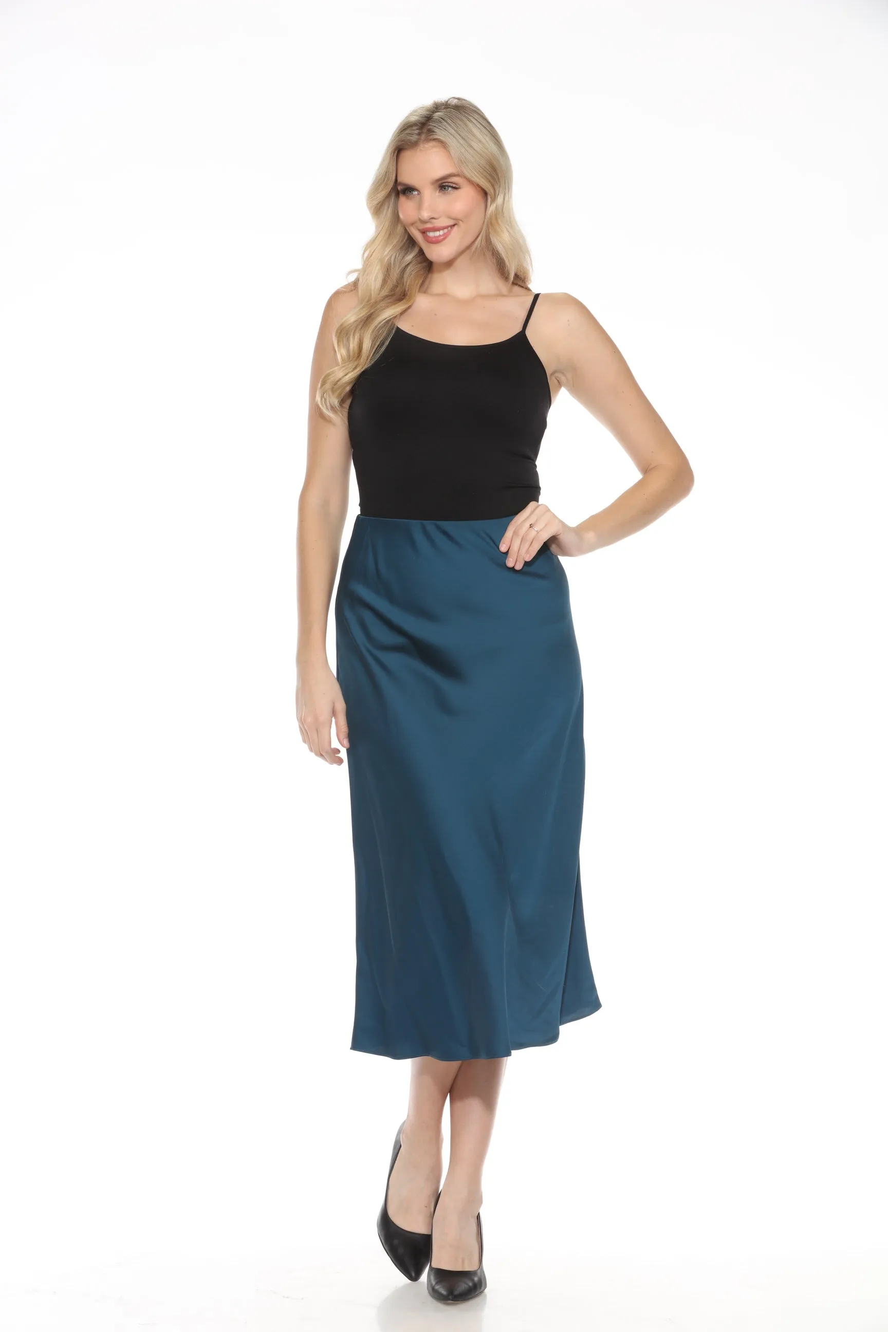 Joseph Ribkoff Twilight Satin A-Line Midi Skirt 244167