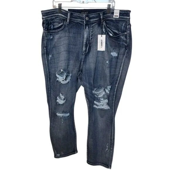 Judy Blue Boyfriend Jeans Distressed Blue
