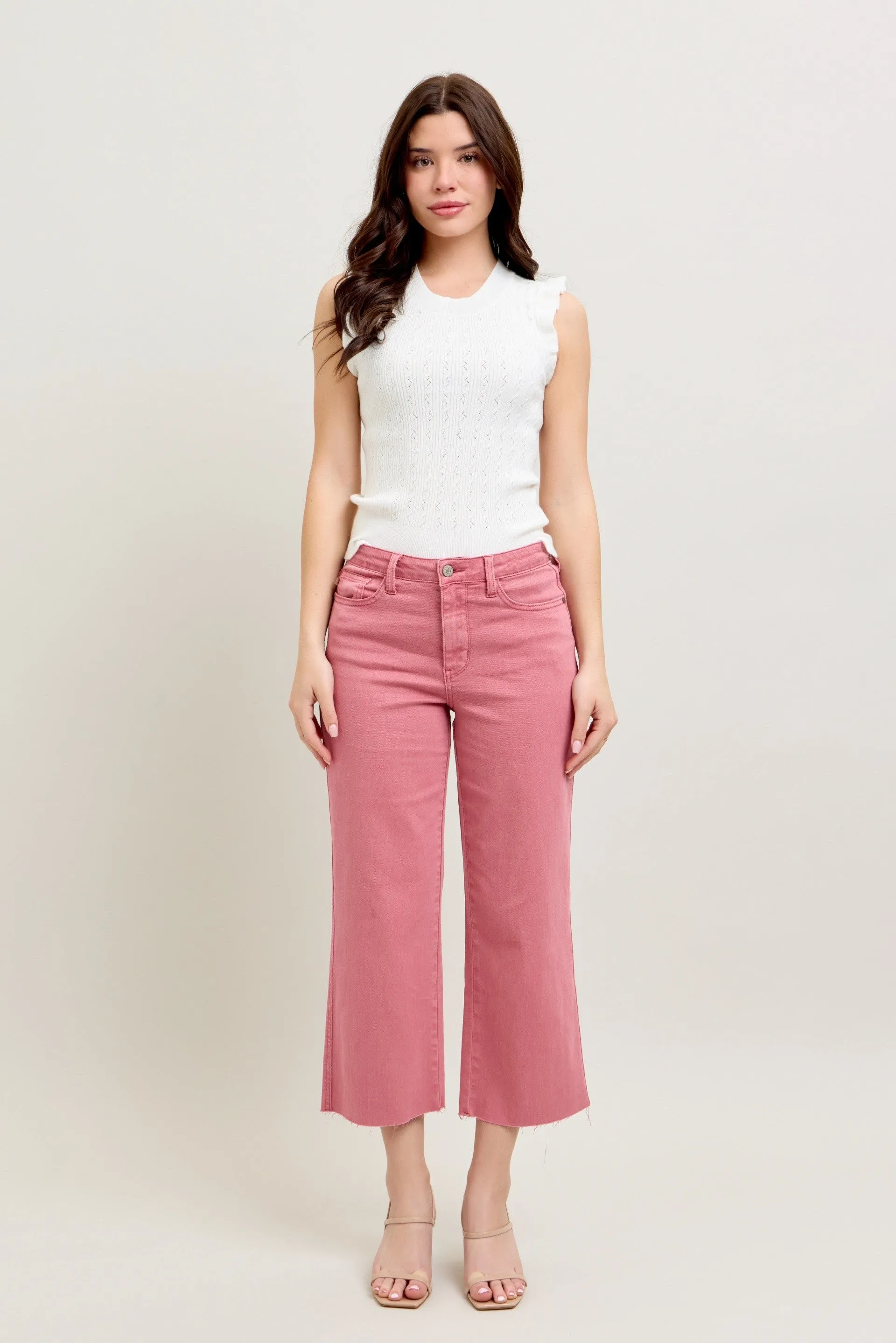 Judy Blue High Waisted Rose Cropped Jeans