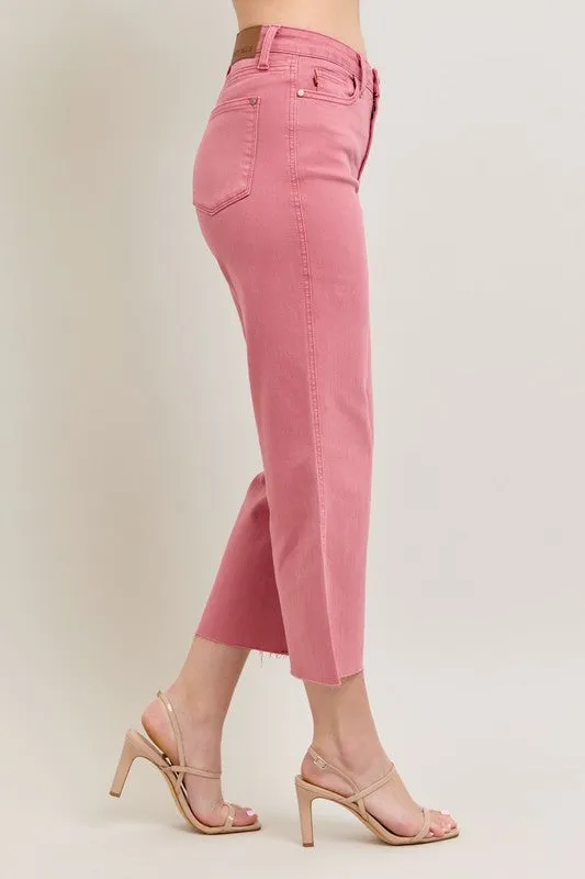 Judy Blue High Waisted Rose Cropped Jeans