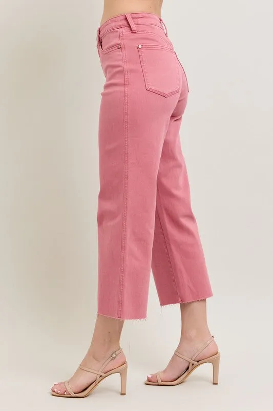 Judy Blue High Waisted Rose Cropped Jeans