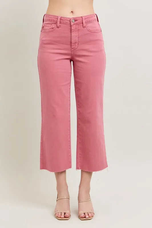 Judy Blue High Waisted Rose Cropped Jeans