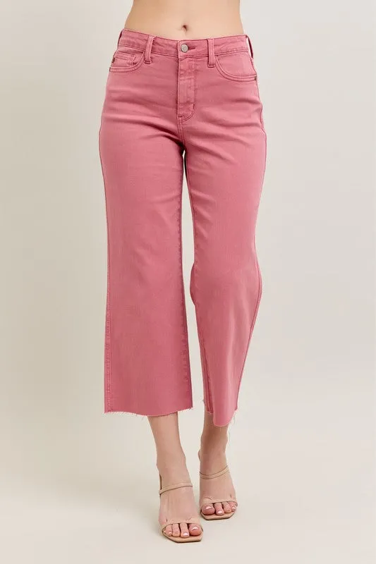 Judy Blue High Waisted Rose Cropped Jeans