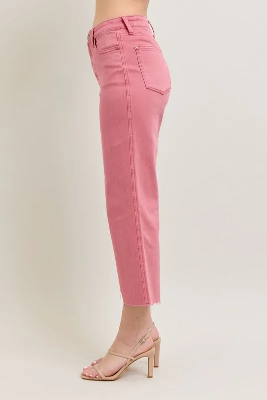 Judy Blue High Waisted Rose Cropped Jeans