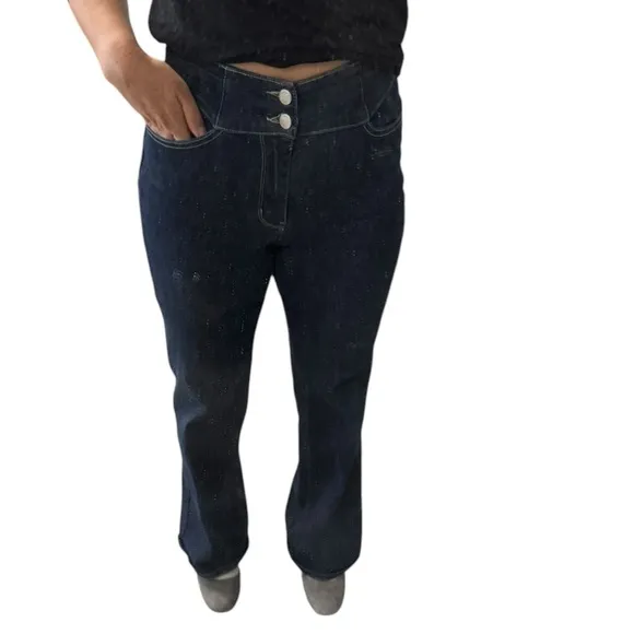 Judy Blue Tummy Control High Waisted Women's Dark Blue Flare Jeans-