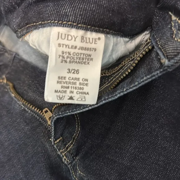 Judy Blue Tummy Control High Waisted Women's Dark Blue Flare Jeans-