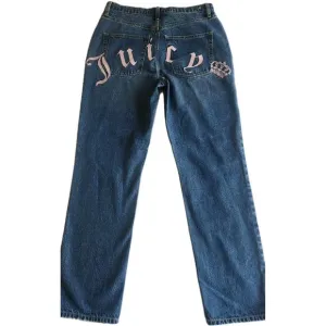 Juicy Couture Bootcut Pull-on Embroidere Jeans Womens 32x29 Indie Sleaze Y2K 90s