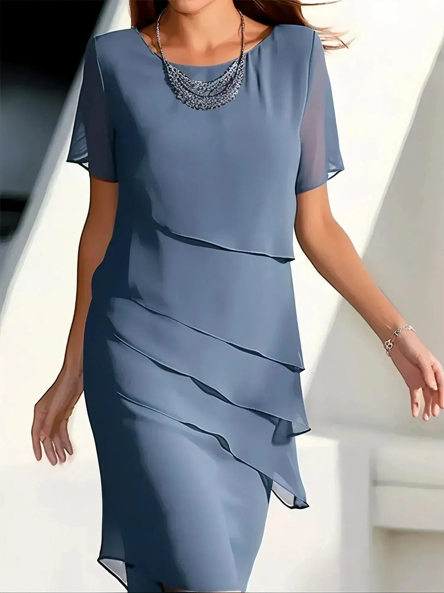Juna™ | Chiffon Midi Dress