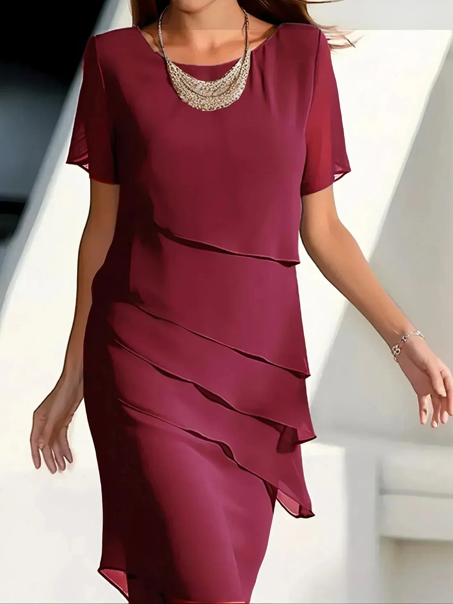 Juna™ | Chiffon Midi Dress