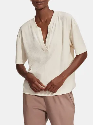 Kasey Mock Placket Rib Tee