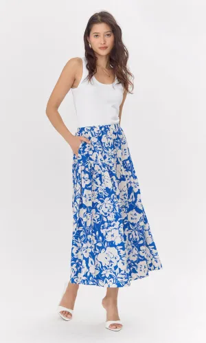 Kelda Drop Waist Print Maxi Skirt