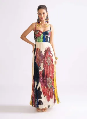 Kiara hand micro pleat maxi dress