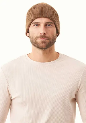 Knitted Organic Cotton Beanie Camel