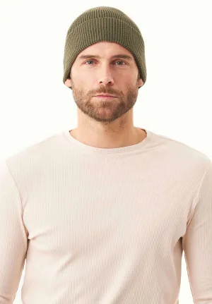 Knitted Organic Cotton Beanie Military Olive
