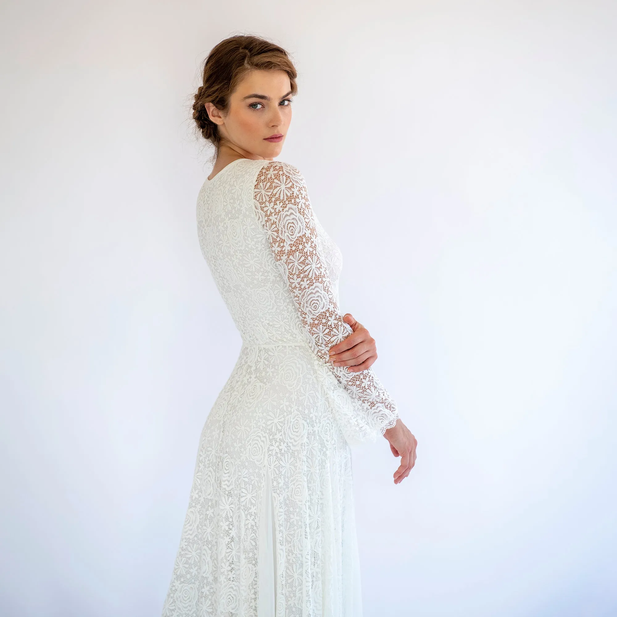 Lace and Chiffon Mesh Dress #1487