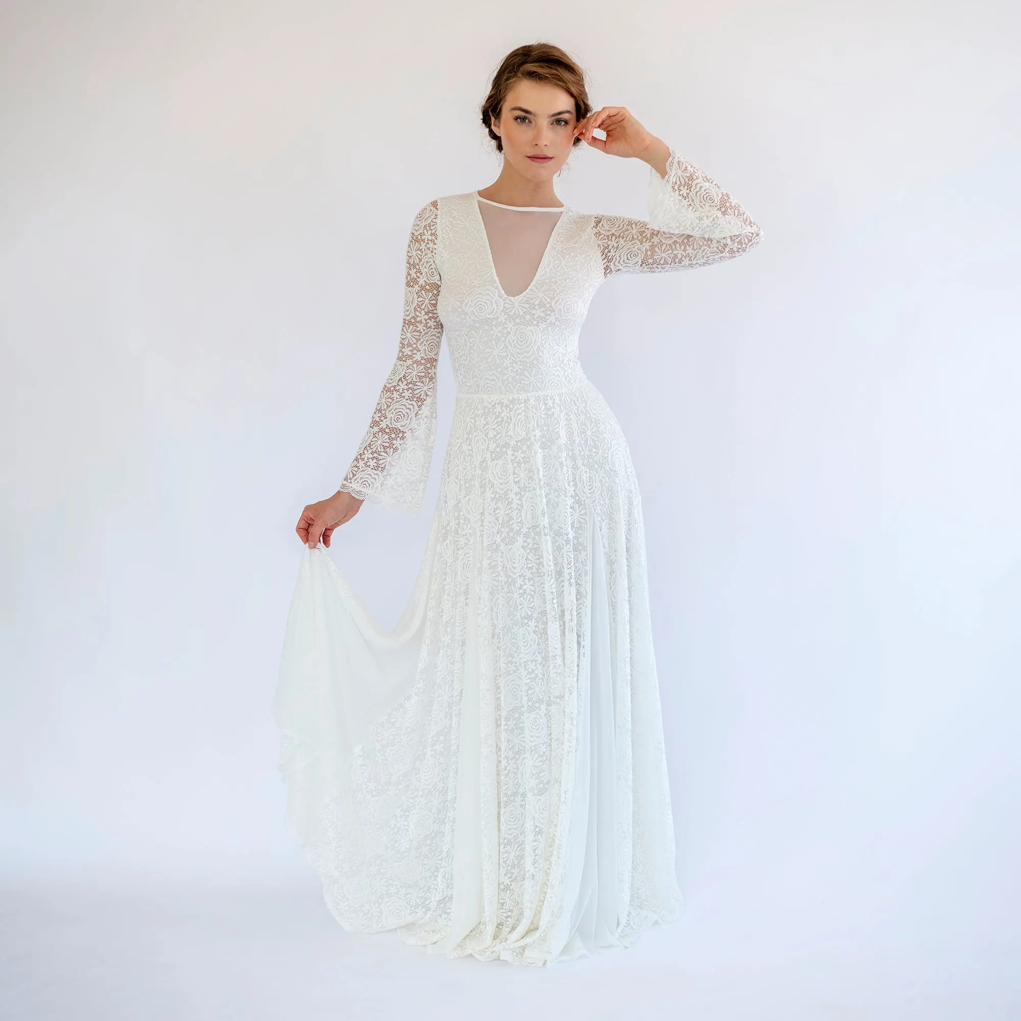 Lace and Chiffon Mesh Dress #1487