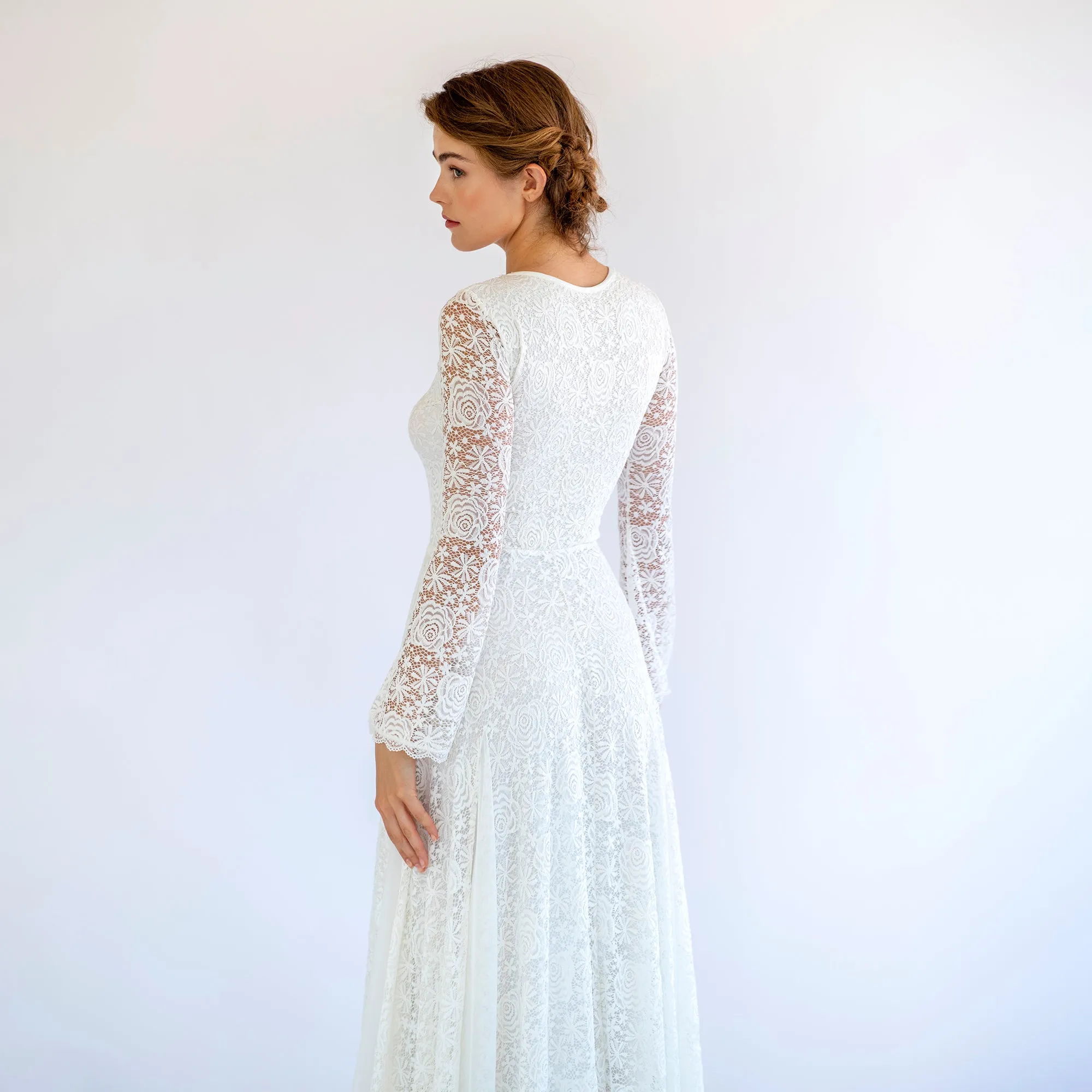 Lace and Chiffon Mesh Dress #1487