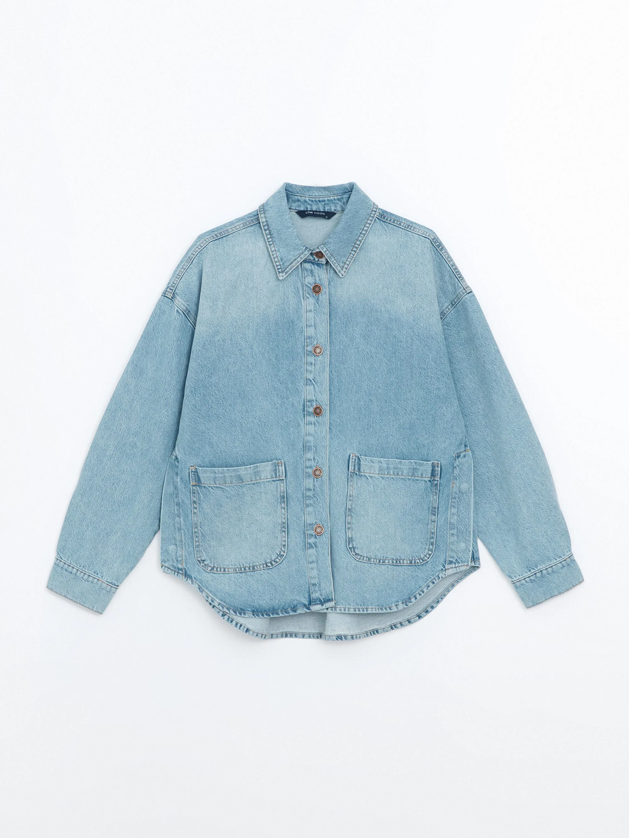 LC WAIKIKI Straight Long Sleeve Women Jean Shirt Jacket