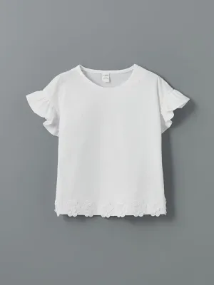 LC WAIKIKI White Crew Neck Short Sleeve Basic Girls T-Shirt