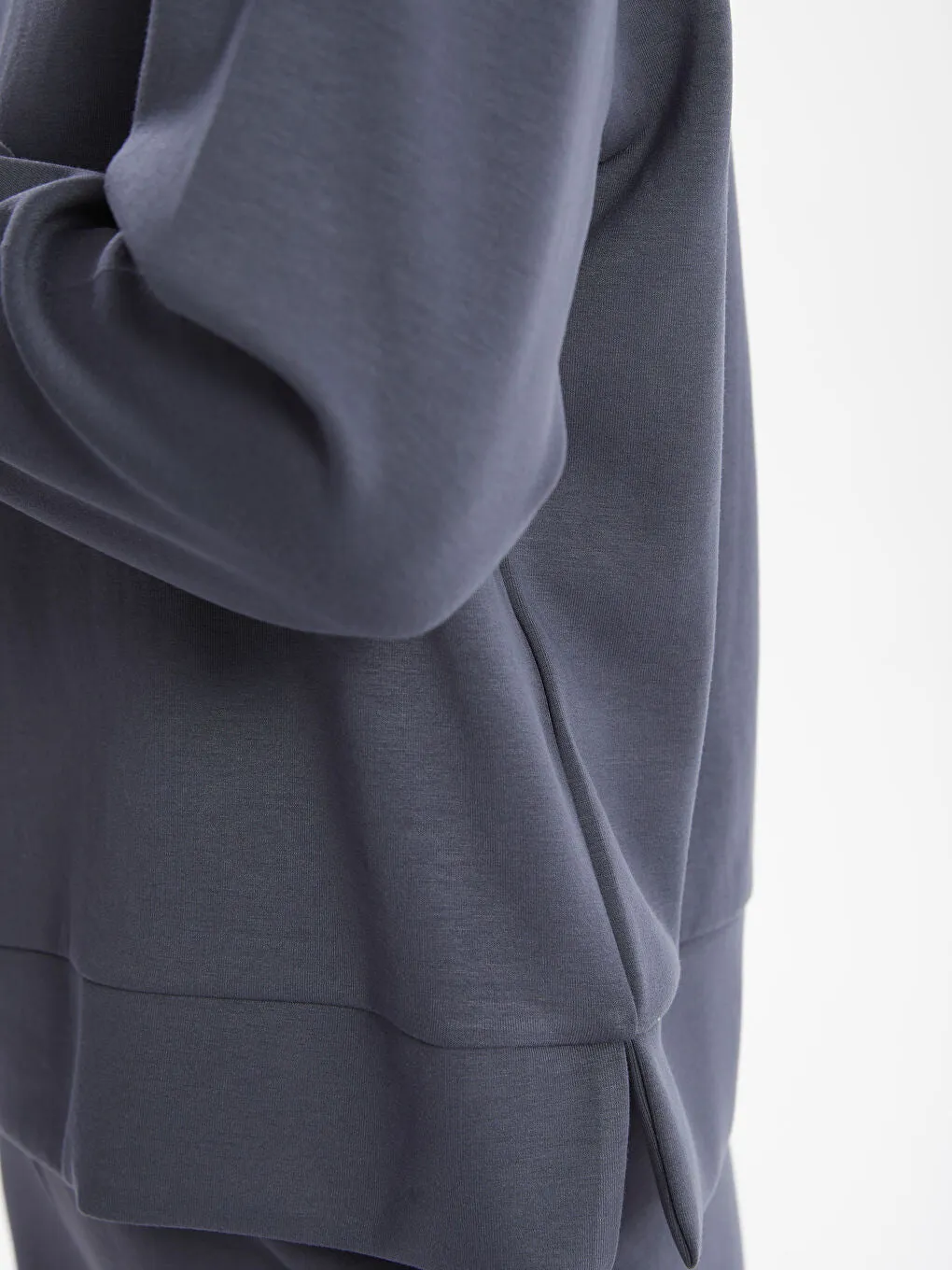 LCW Vision Anthracite Crew Neck Oversize Women Sweatshirt