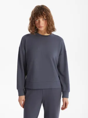 LCW Vision Anthracite Crew Neck Oversize Women Sweatshirt