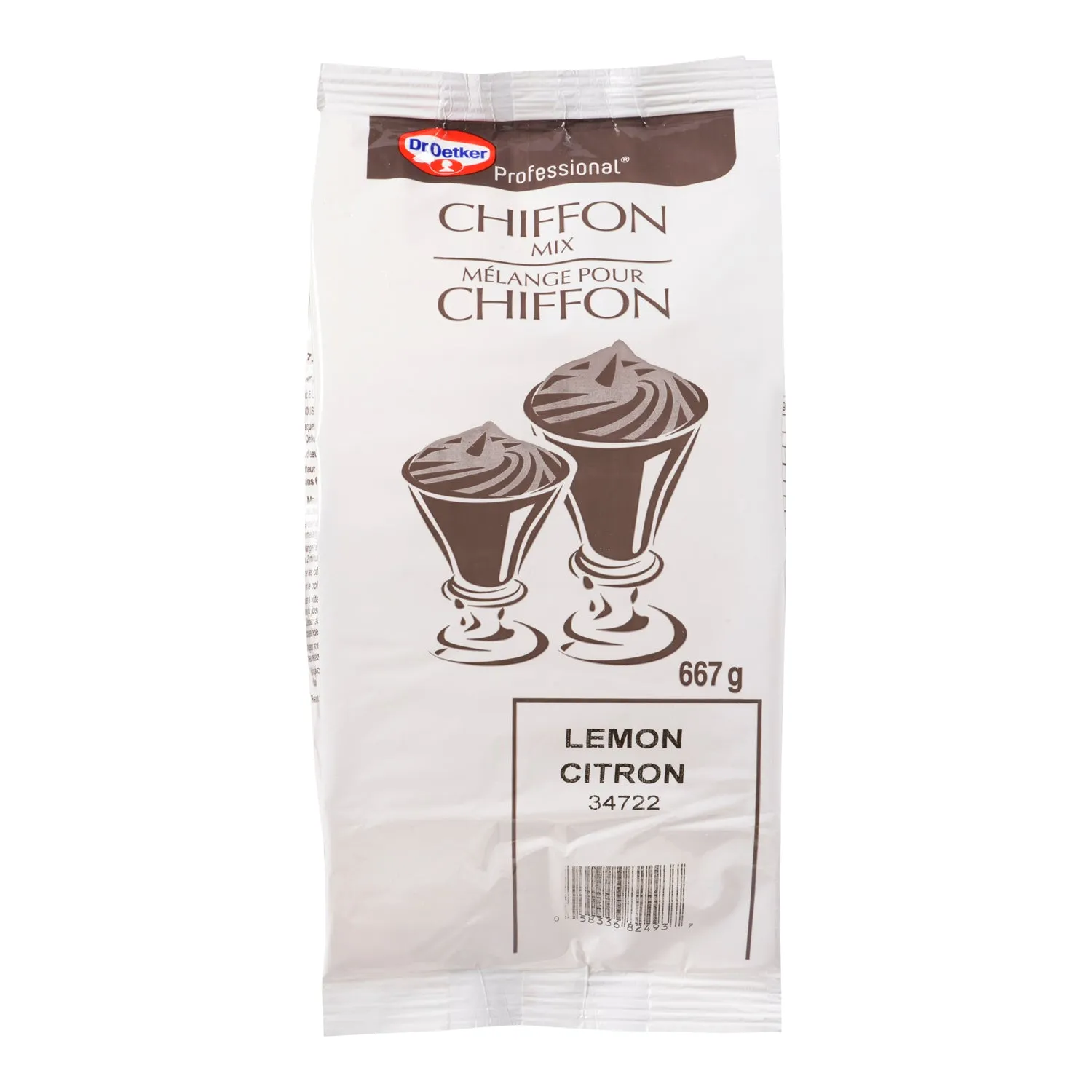 Lemon Chiffon Dessert Mousse - 4 x 667 Grams - Oetker - Baking Mixes and Ingredients - Canadian Distribution