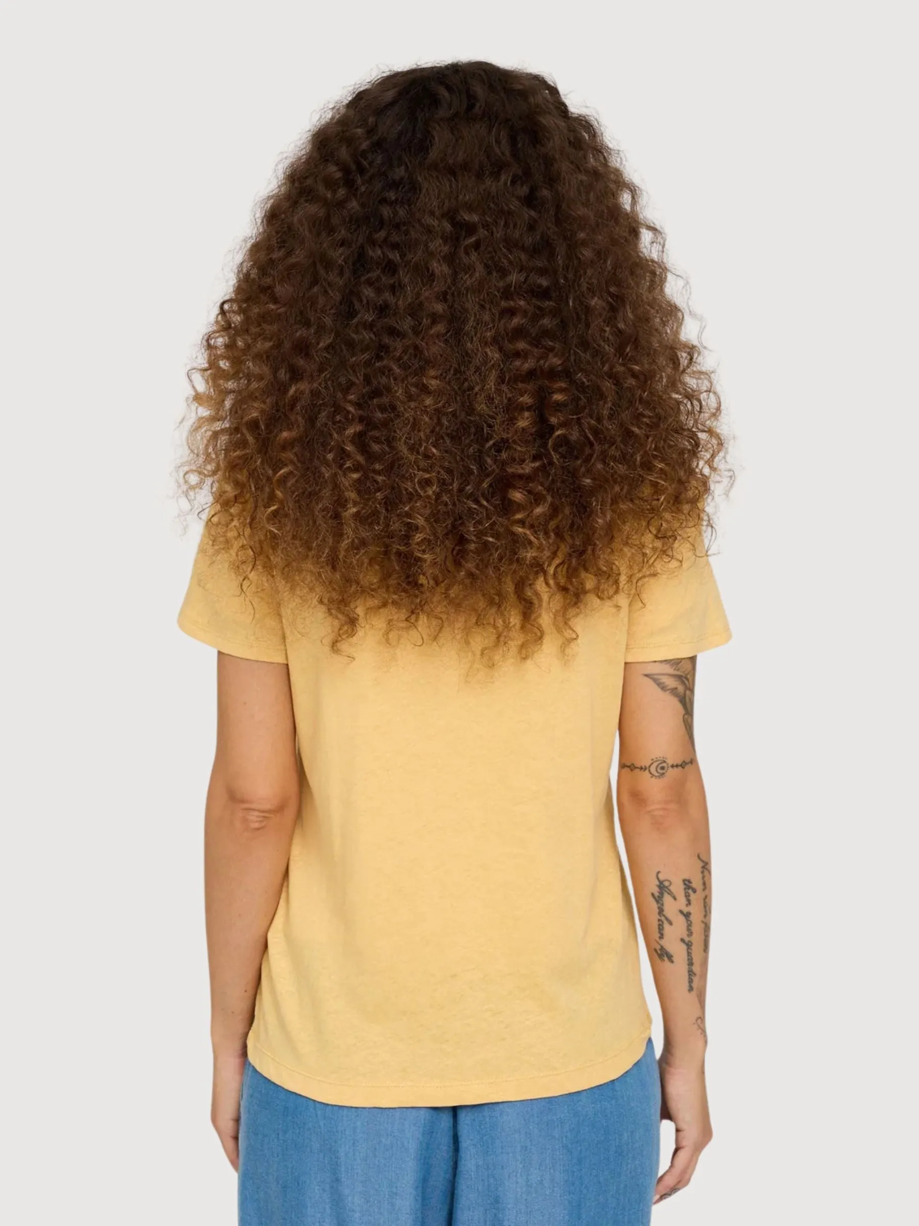 Linen-Mix Basic T Banana | Mazine