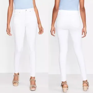 LOFT Curvy High Rise Waist Skinny Ankle Jean White New 31 Waist Size 12 Stretch