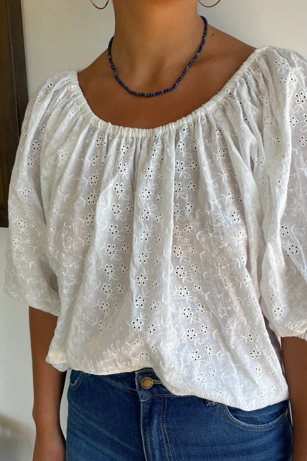Lola Anglaise Top White