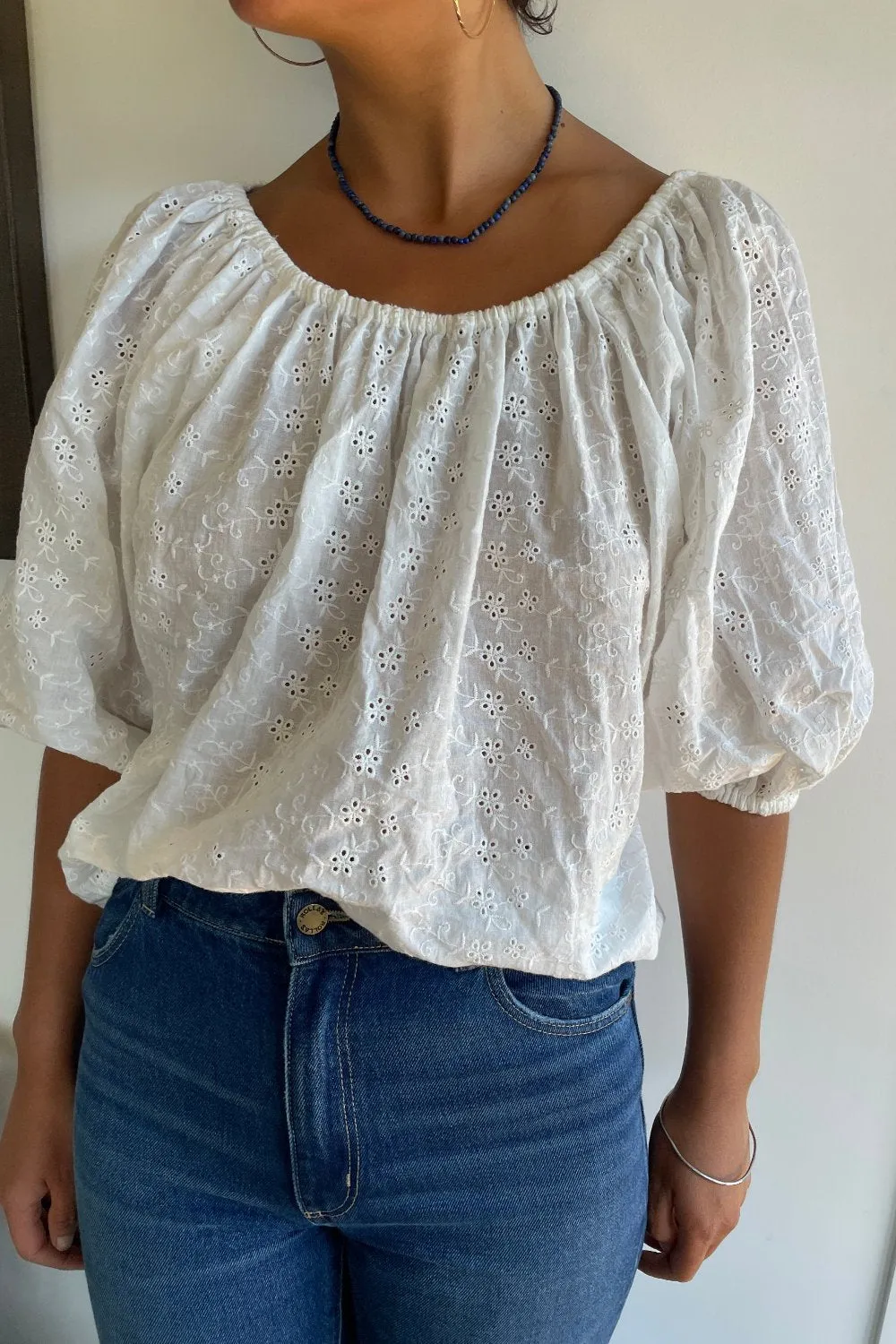 Lola Anglaise Top White