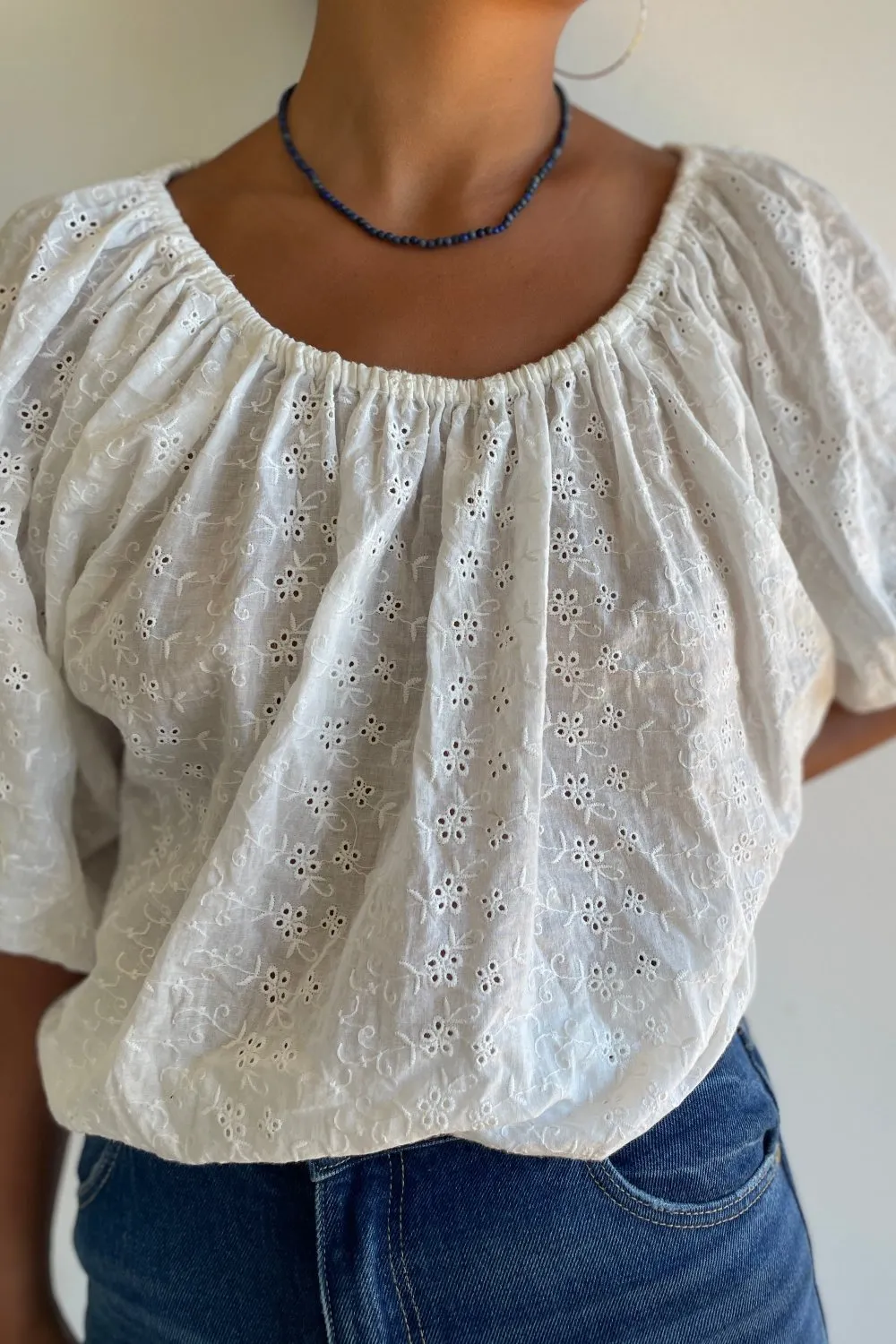 Lola Anglaise Top White