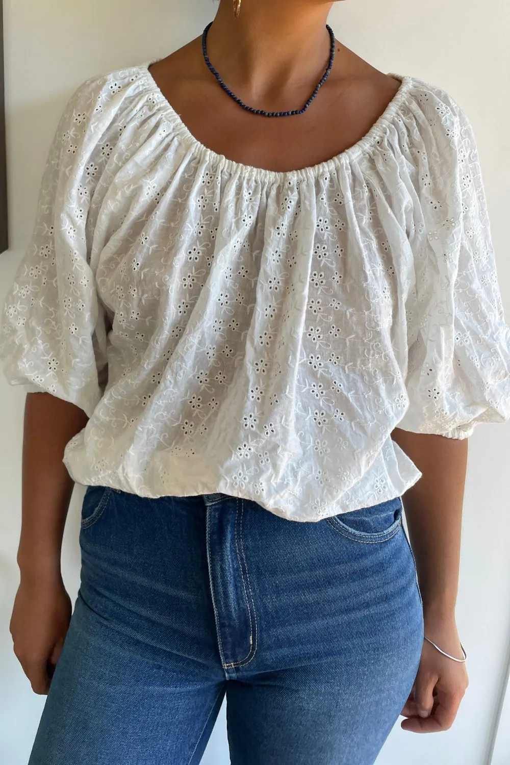 Lola Anglaise Top White