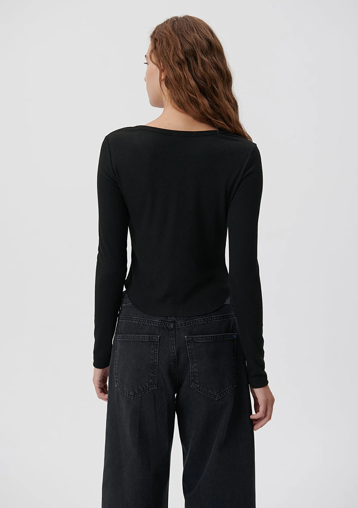 Lond Sleeve Black Basic T-Shirt
