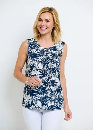 Long round neck tank top, plain or printed