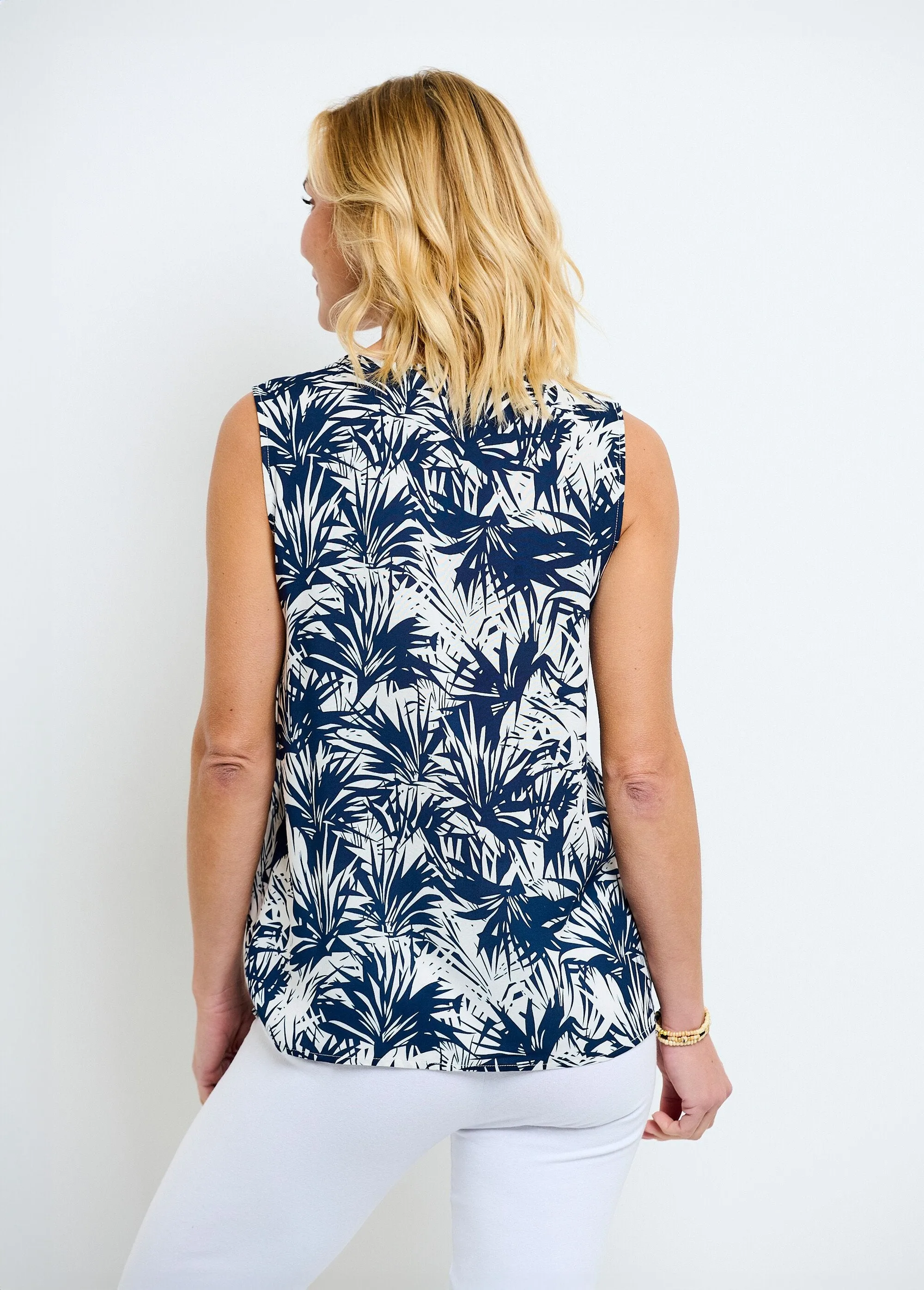 Long round neck tank top, plain or printed