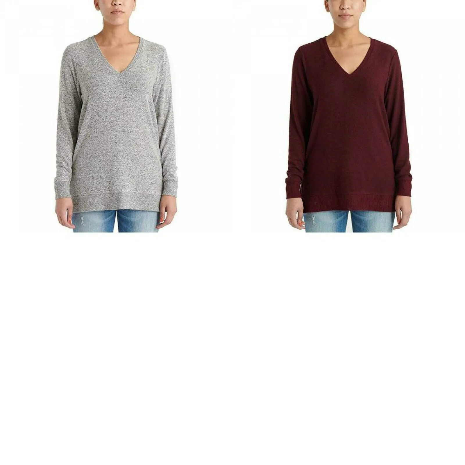 Lucky Brand Women's V-Neck Tunic Soft Cloud Knit Sweater