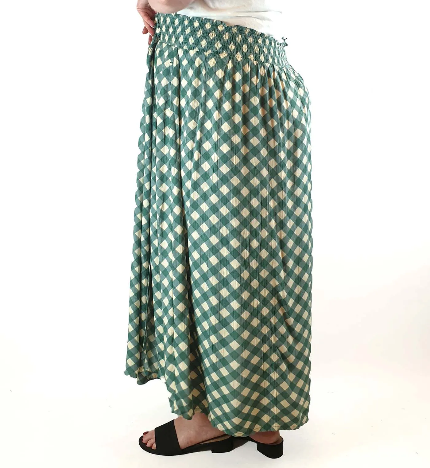 Lucy & Yak green and cream print skirt size 4XL (as new with tags)